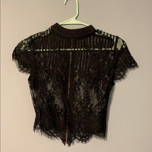 Windsor black lace sheer top